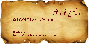 Alföldi Éva névjegykártya