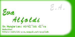 eva alfoldi business card